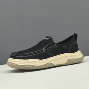 Men Minimalism Plain Canvas Flat Casual Loafers