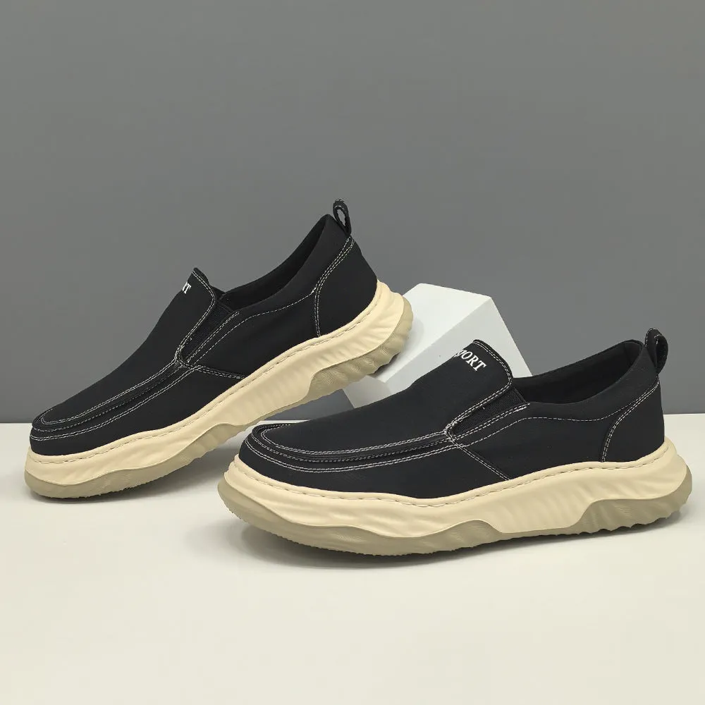 Men Minimalism Plain Canvas Flat Casual Loafers