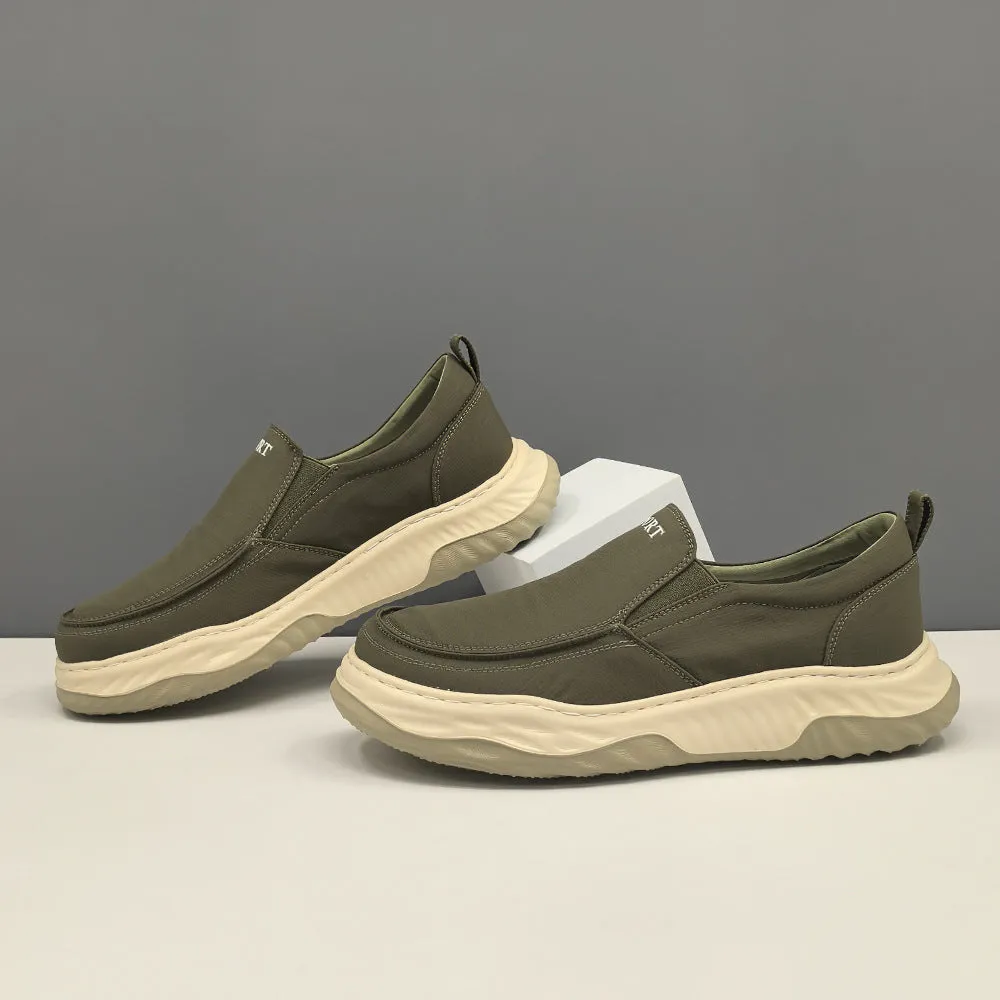 Men Minimalism Plain Canvas Flat Casual Loafers