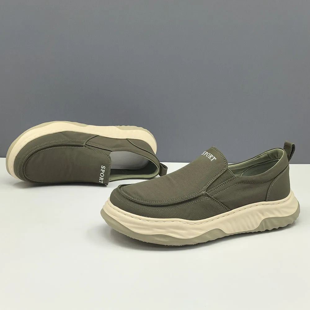 Men Minimalism Plain Canvas Flat Casual Loafers