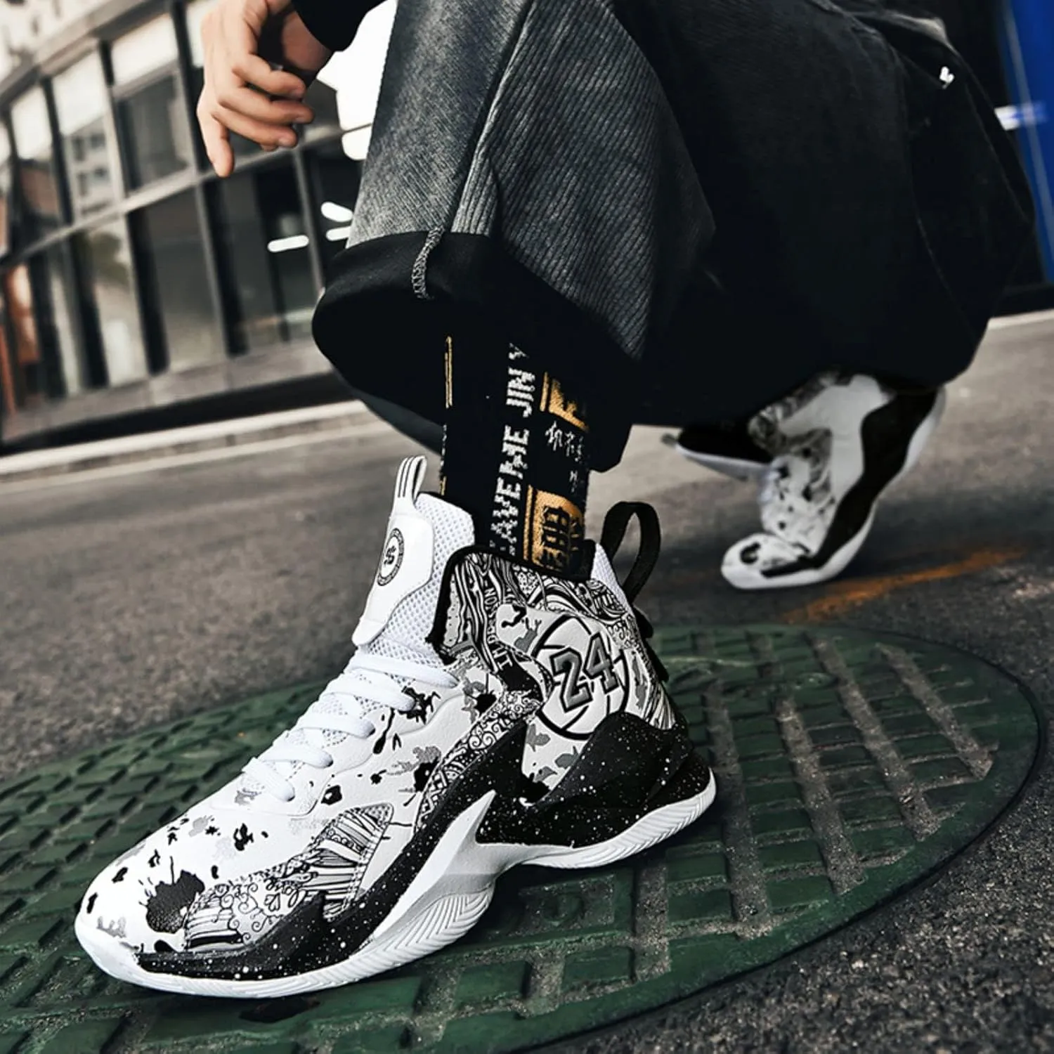 Men's Basketball Shoes Fashion Printed Sneakers