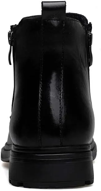 Men's Genuine Cowhide Chelsea Boots,Fashion Oxford Boots,Casual Chukka Boots,Men's Outdoor Business Casual Boots,Zipper,Hand Stitching,Formal Shoes