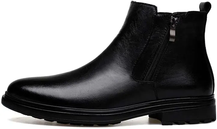 Men's Genuine Cowhide Chelsea Boots,Fashion Oxford Boots,Casual Chukka Boots,Men's Outdoor Business Casual Boots,Zipper,Hand Stitching,Formal Shoes