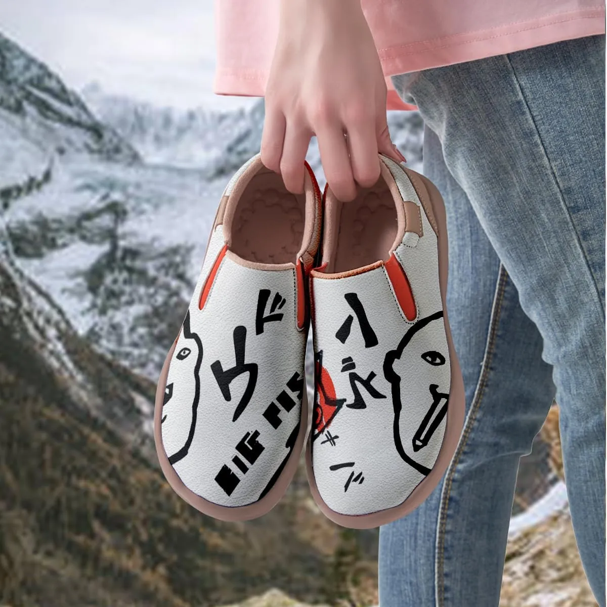 Men's Graffiti Shoes Slip On Casual Walking Travel Painted Loafers Lightweight Comfort Sneakers