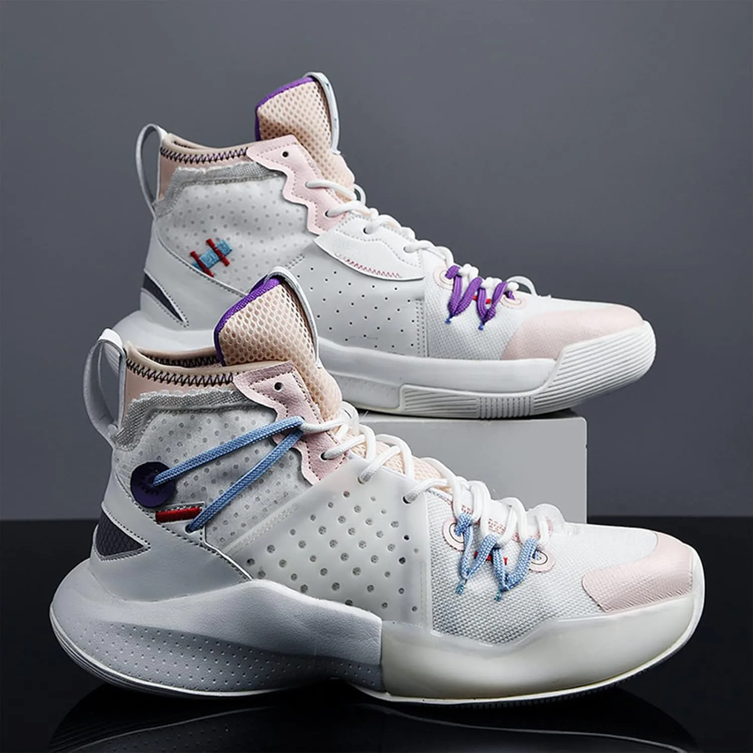 Men's High Top Basketball Shoes Fashion Running Sneakers Non Slip Training Athletic Shoes