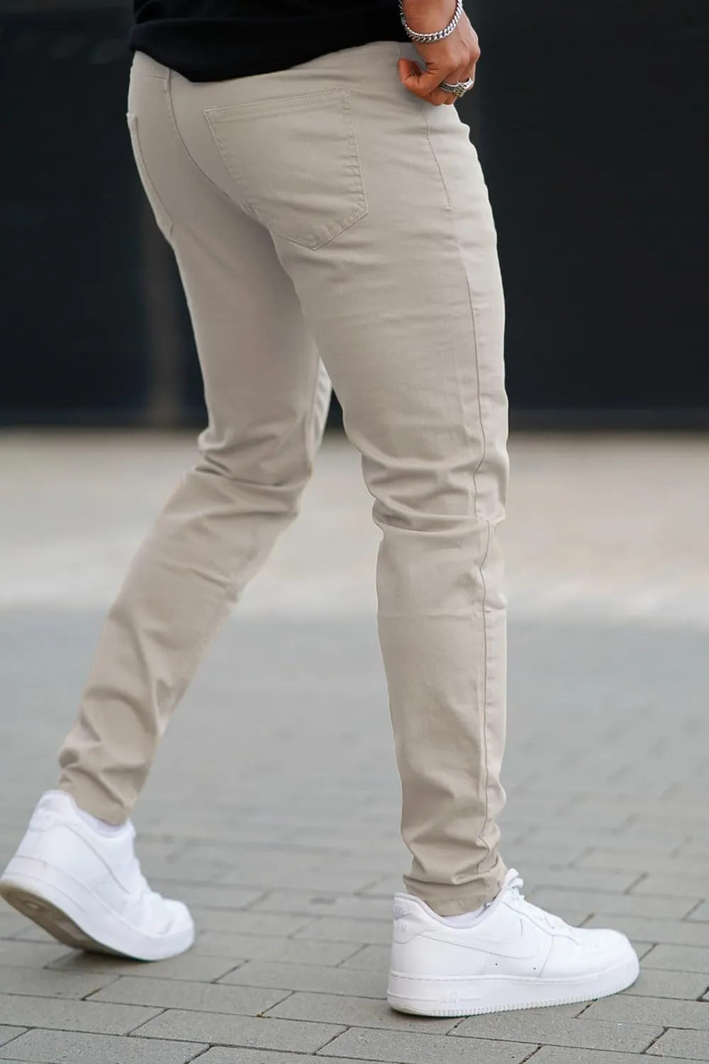 Mens Jeans Skinny Stretch Premium High Rise Colored Jeans Expandable Waist