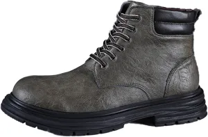 Men's Lace Up Motorcycle Boots Casual Chukka Boots Non-Slip Oxford Ankle Boots Vintage British Formal Boots