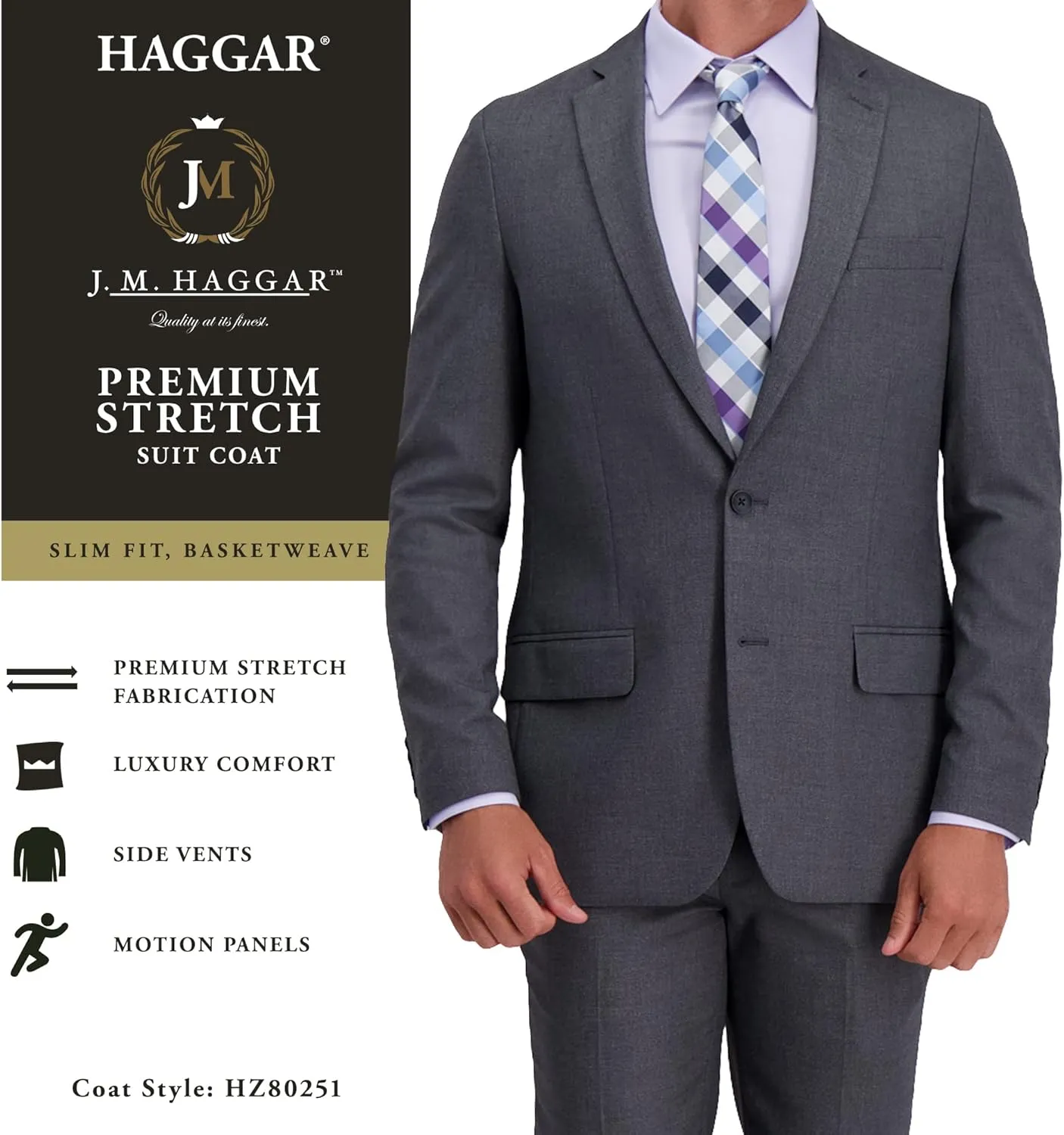 Men's Premium Performance Stretch Slim Fit Suit Separate Coat