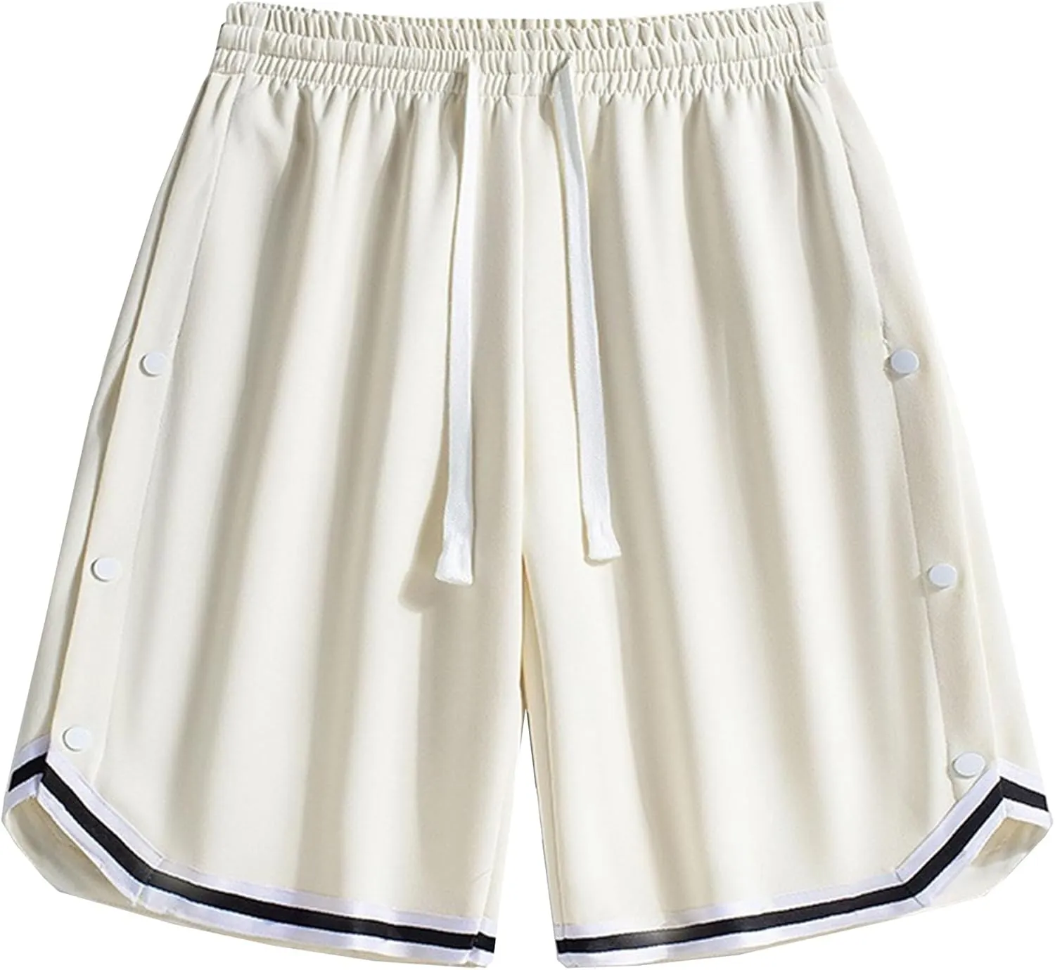 Mens Side Button Workout Basketball Shorts Side Button Athletic Shorts Gym Basketball with Pockets Short