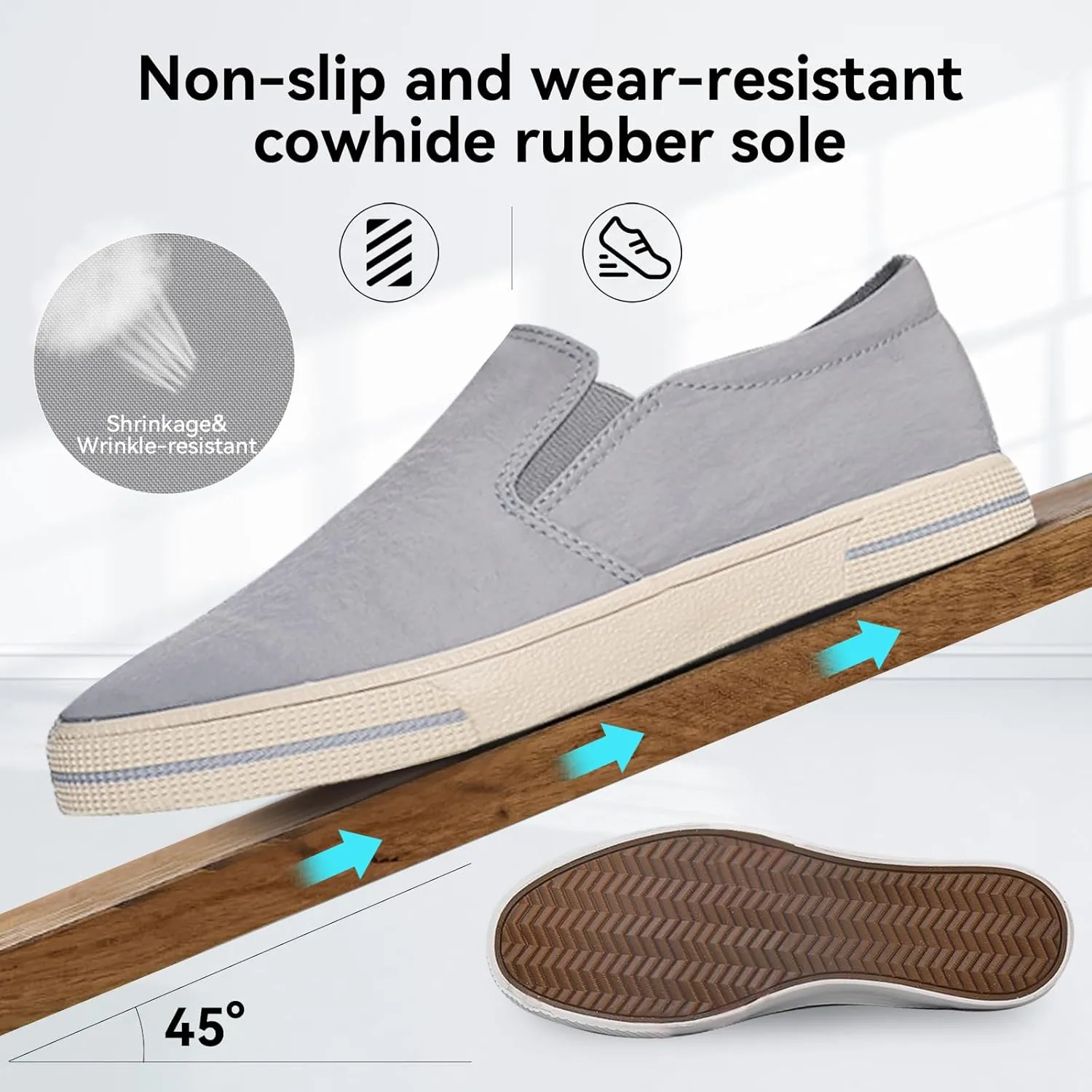 Mens Slip on Shoes Washed Fabric Black Fashion Sneakers Wide Walking Lightweight Causal Footwear Shoes Grey Breathable Loafers for Men