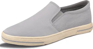 Mens Slip on Shoes Washed Fabric Black Fashion Sneakers Wide Walking Lightweight Causal Footwear Shoes Grey Breathable Loafers for Men