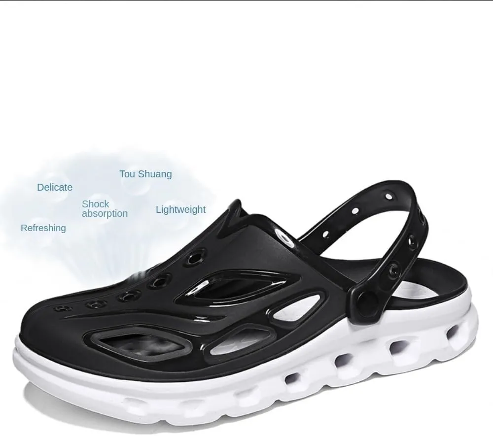Men's Slip-Resistant Clogs Shoes ，Sandals- Soft, Breathable, Non-Slip and Easy to Clean- Ideal for Rainy Day Travel-Perfect for Beach, Kitchen, Home and Office