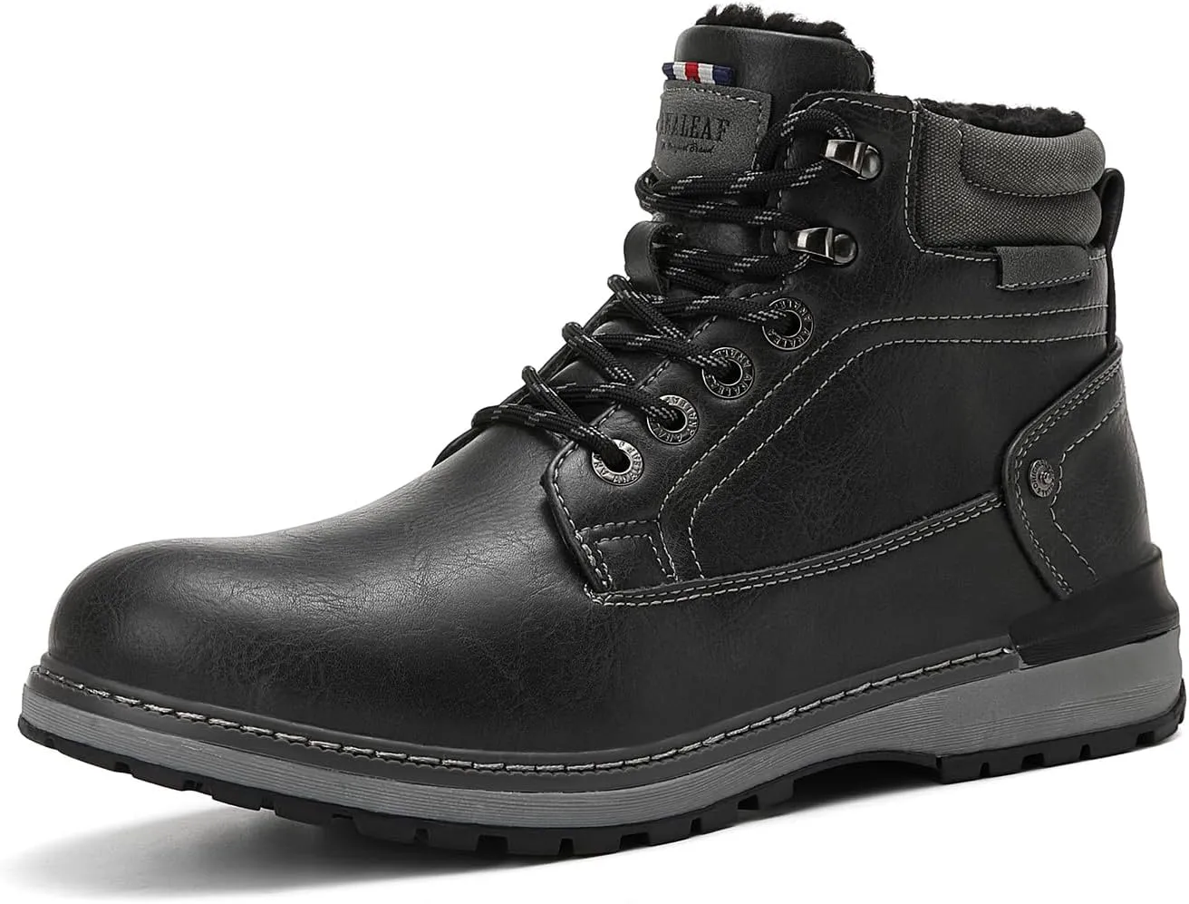Mens Snow Boots Outdoor Warm Winter Boots Non Slip Fur Lined Shoes