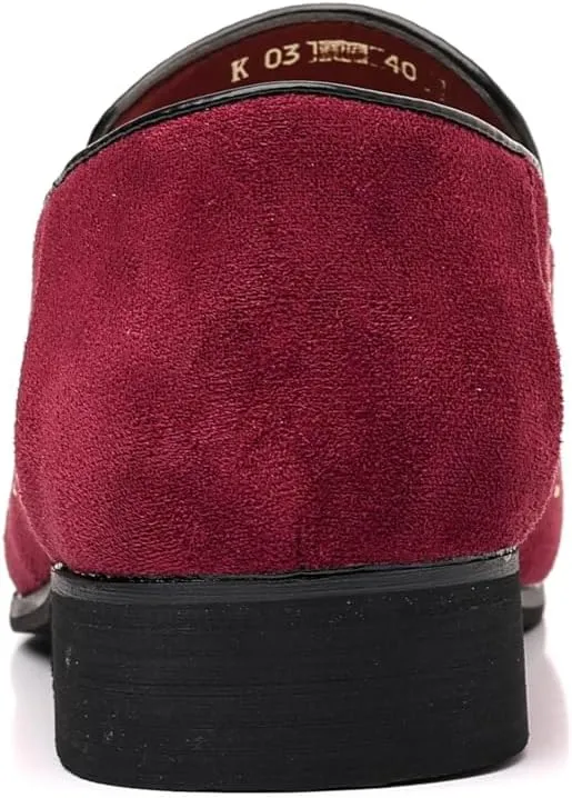 Men's Studded Suede Loafers, with Gold Accents