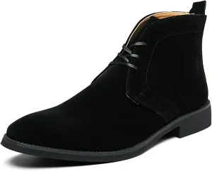 Men's Suede Chukka Ankle Boots Casual Lace Up Low Heel Chelsea Boots Dress Desert Ankle Boots