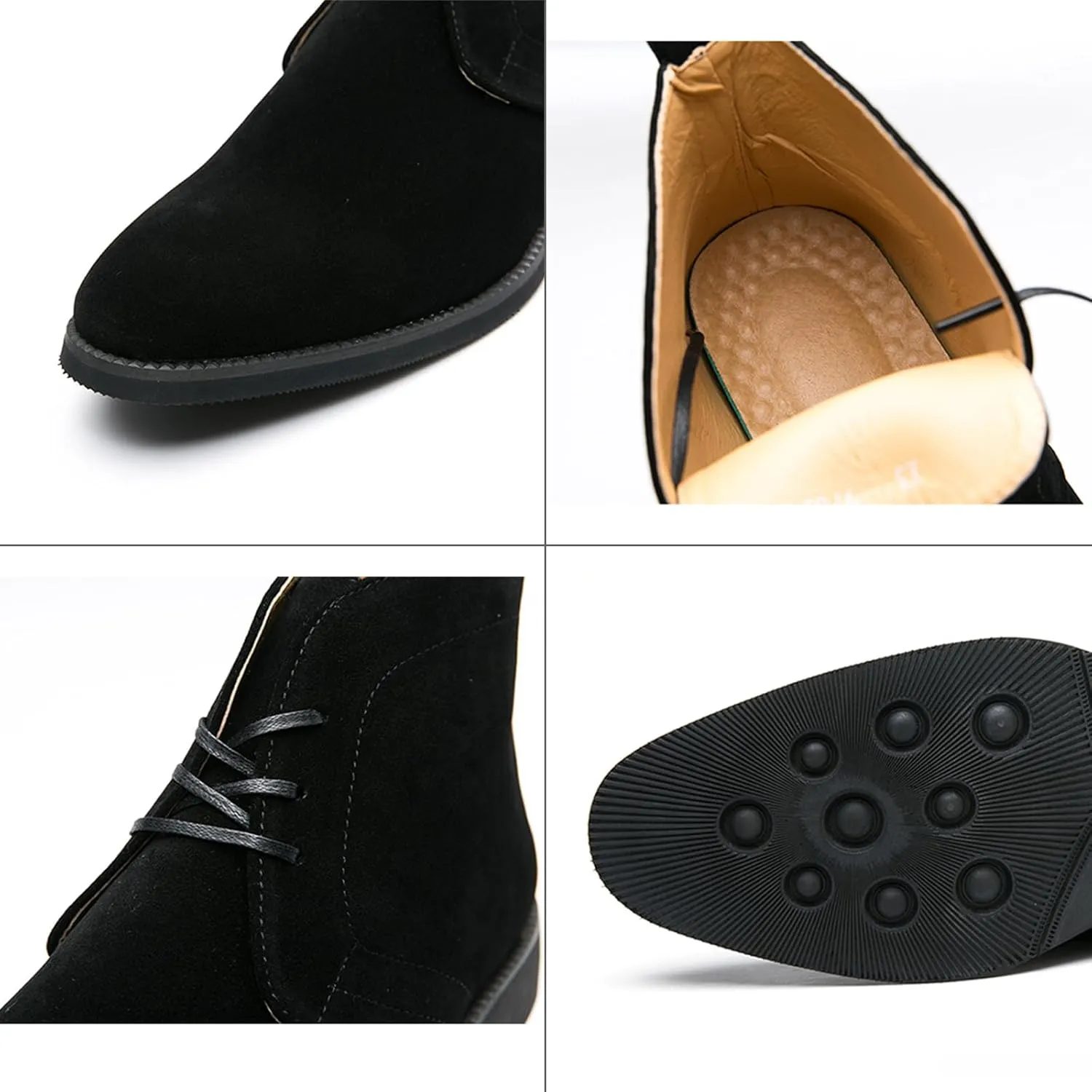 Men's Suede Chukka Ankle Boots Casual Lace Up Low Heel Chelsea Boots Dress Desert Ankle Boots