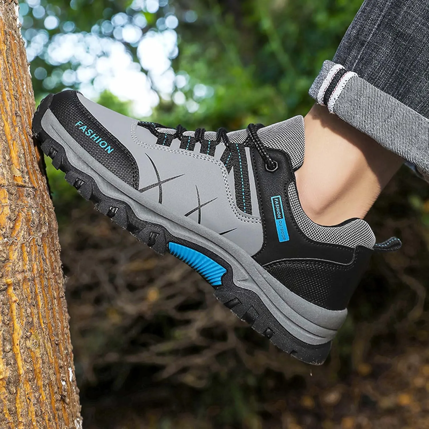 Mens Womens Anti Slip Wear Resistant Lace Up Hiking Boots Comfortable Breathable backpacking boots Rubber Soles Scenic Spots Tourist Boots Couple Park Walking Boots Rock Climbing Boots