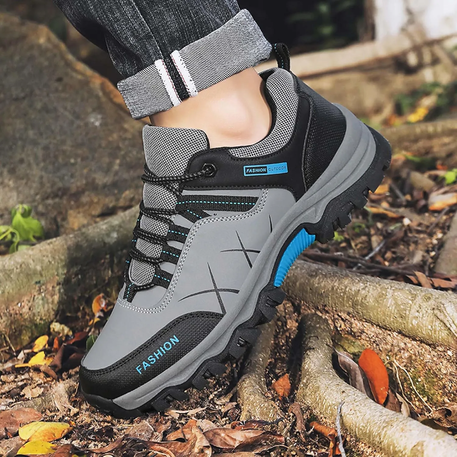 Mens Womens Anti Slip Wear Resistant Lace Up Hiking Boots Comfortable Breathable backpacking boots Rubber Soles Scenic Spots Tourist Boots Couple Park Walking Boots Rock Climbing Boots