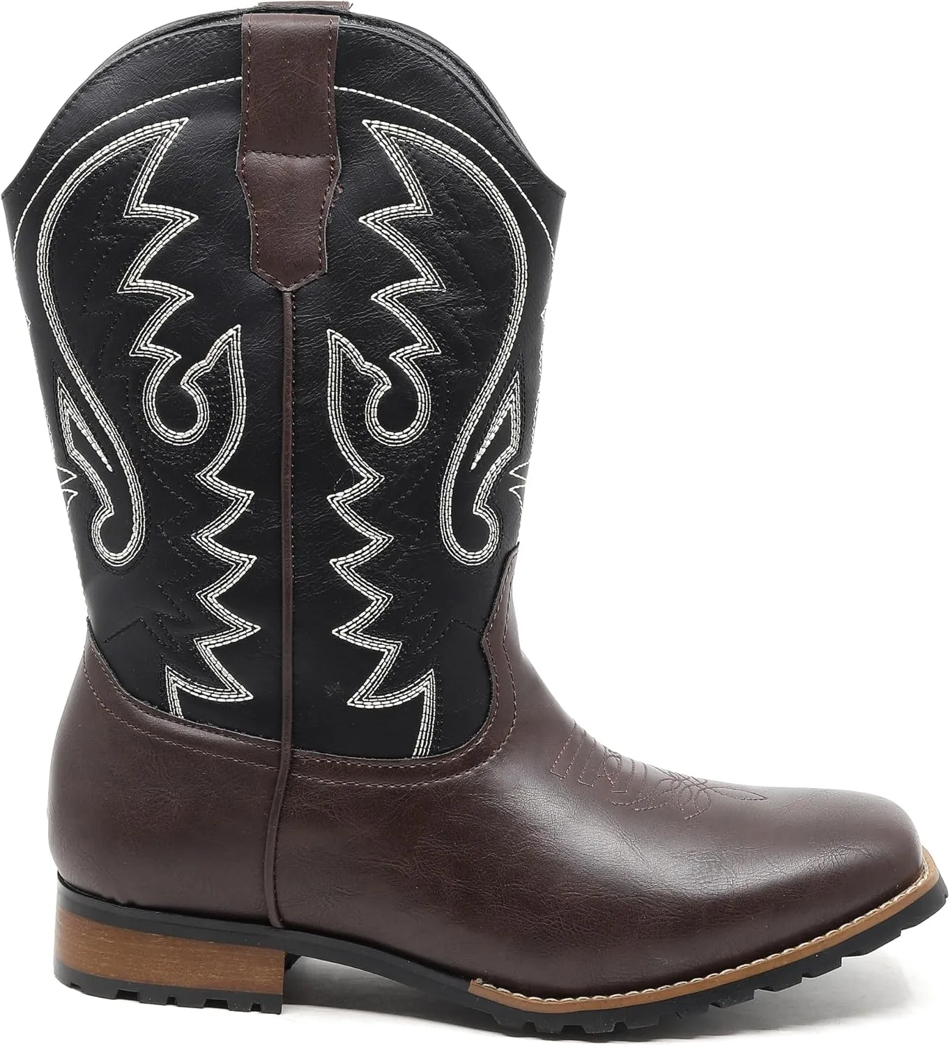 Metrocharm Men's Cowboy Western Embroidered Square Toe Boots WESTERN-03