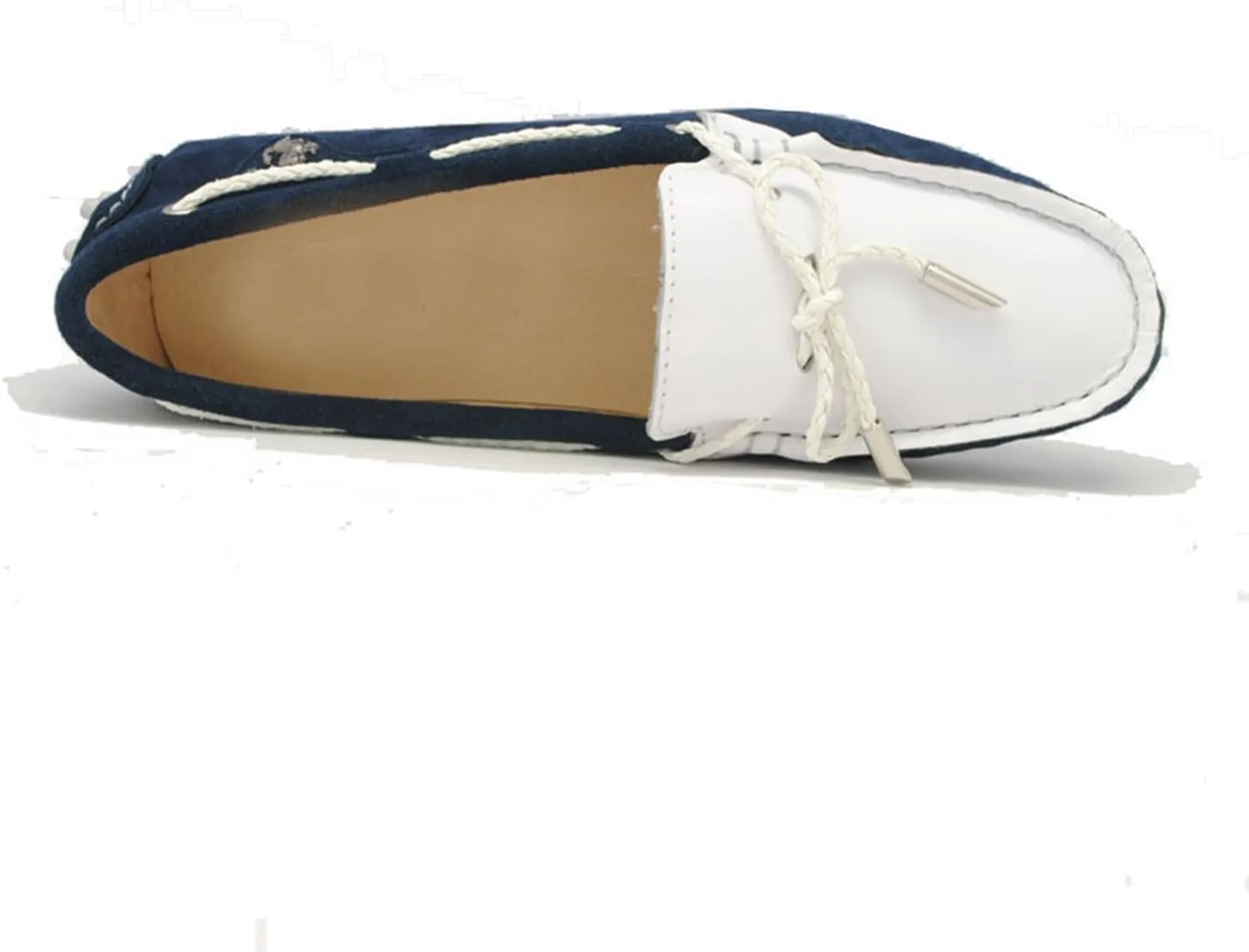 Minishion Womens Boat Shoes Two-Tone Casual Loafers YB9606