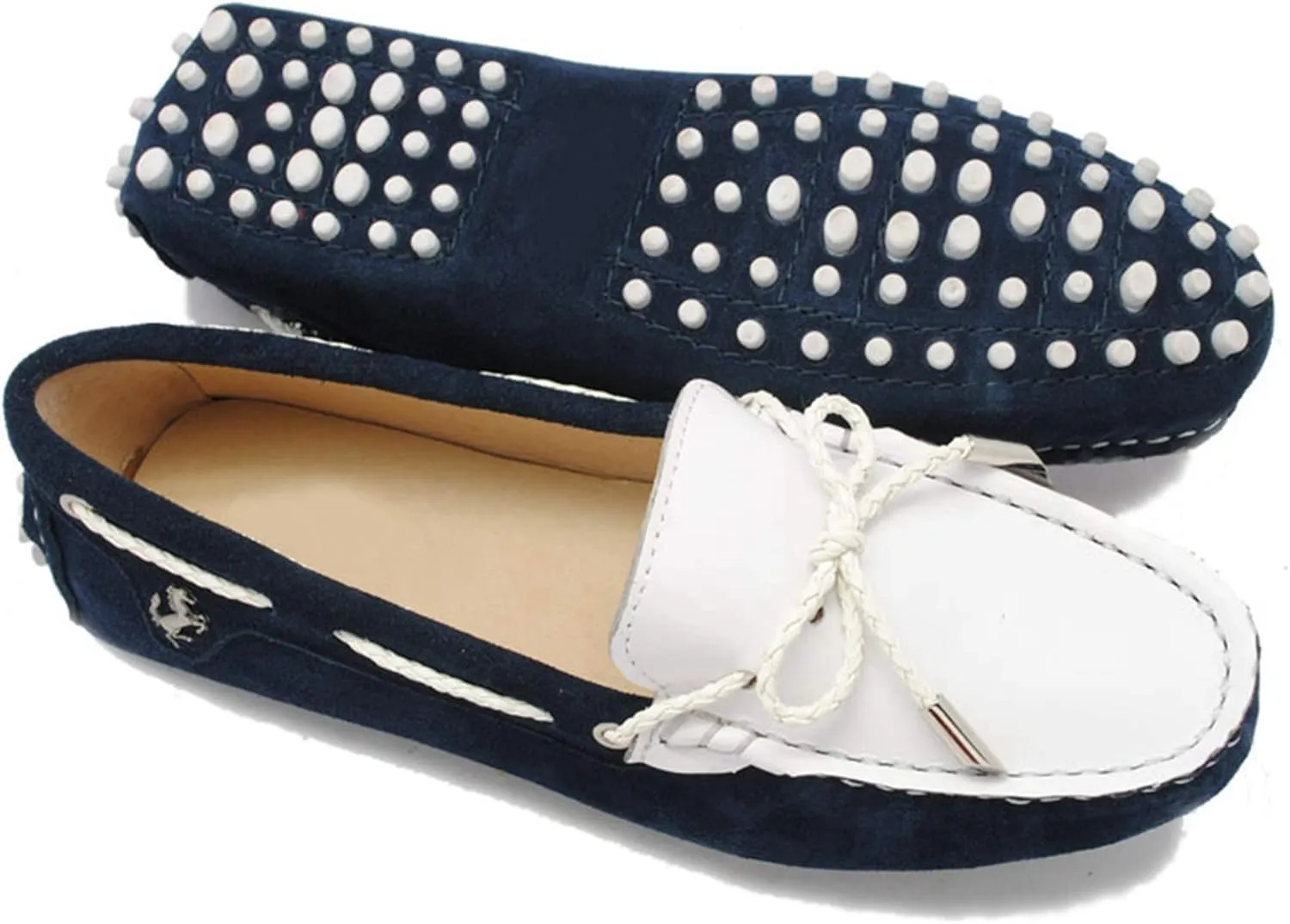 Minishion Womens Boat Shoes Two-Tone Casual Loafers YB9606