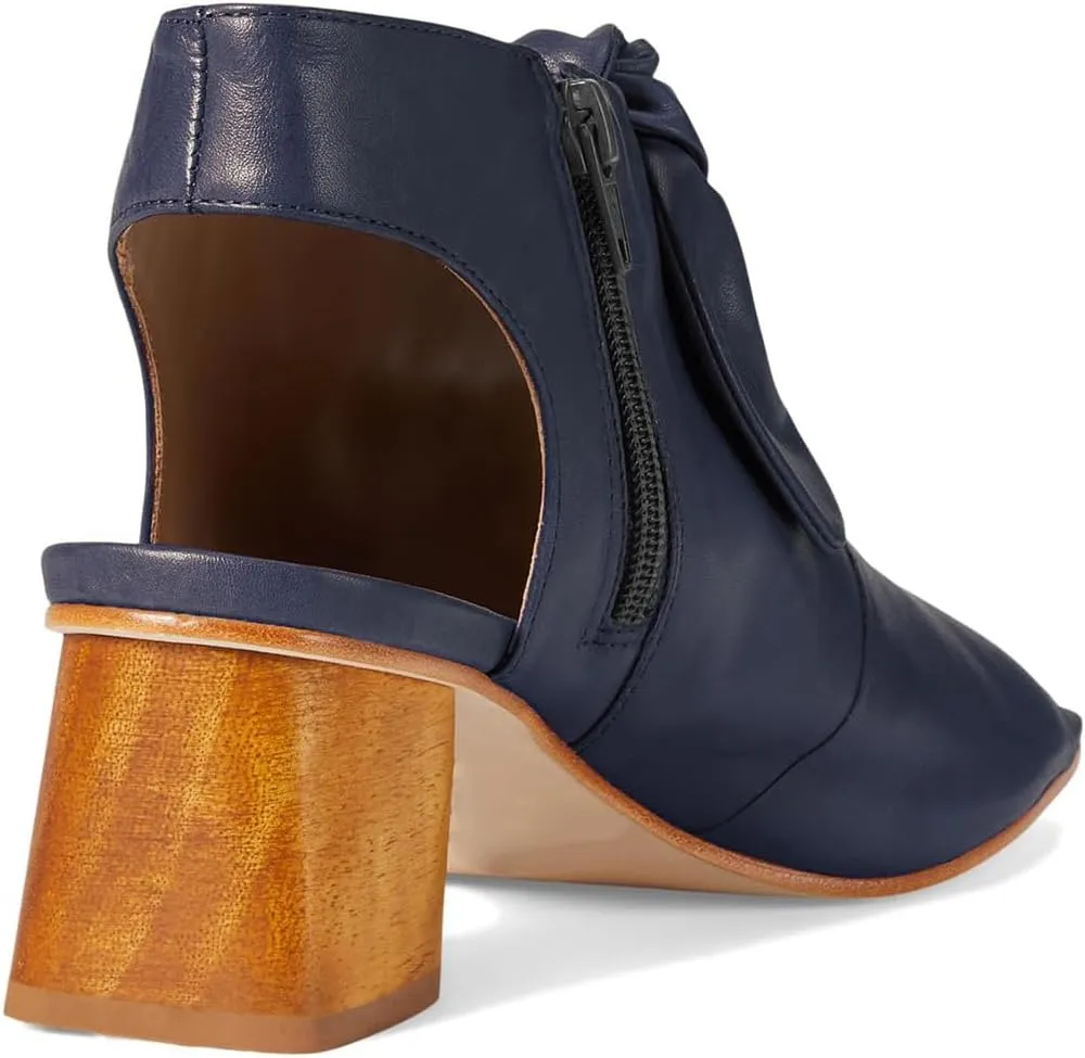 MOOMMO Women Heeled Sandals with Bow Open Toe Low Chunky Block Heel Sandal Booties Cutout 2" Heels Backless Slingback Dress Shoes Peep Toe Back Zipper Suede Sandal Dressy Summer Beach Casual 4-13 M US