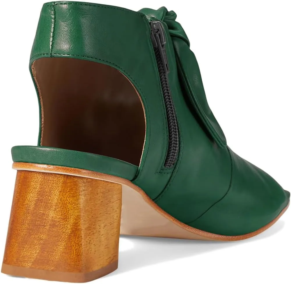 MOOMMO Women Heeled Sandals with Bow Open Toe Low Chunky Block Heel Sandal Booties Cutout 2" Heels Backless Slingback Dress Shoes Peep Toe Back Zipper Suede Sandal Dressy Summer Beach Casual 4-13 M US