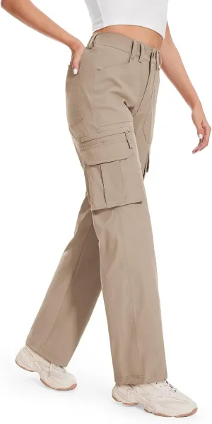 Moosehill Cargo Hiking Pants Women High Waisted Water Resistance Baggy Stretch Work Casual Travel Streetwear