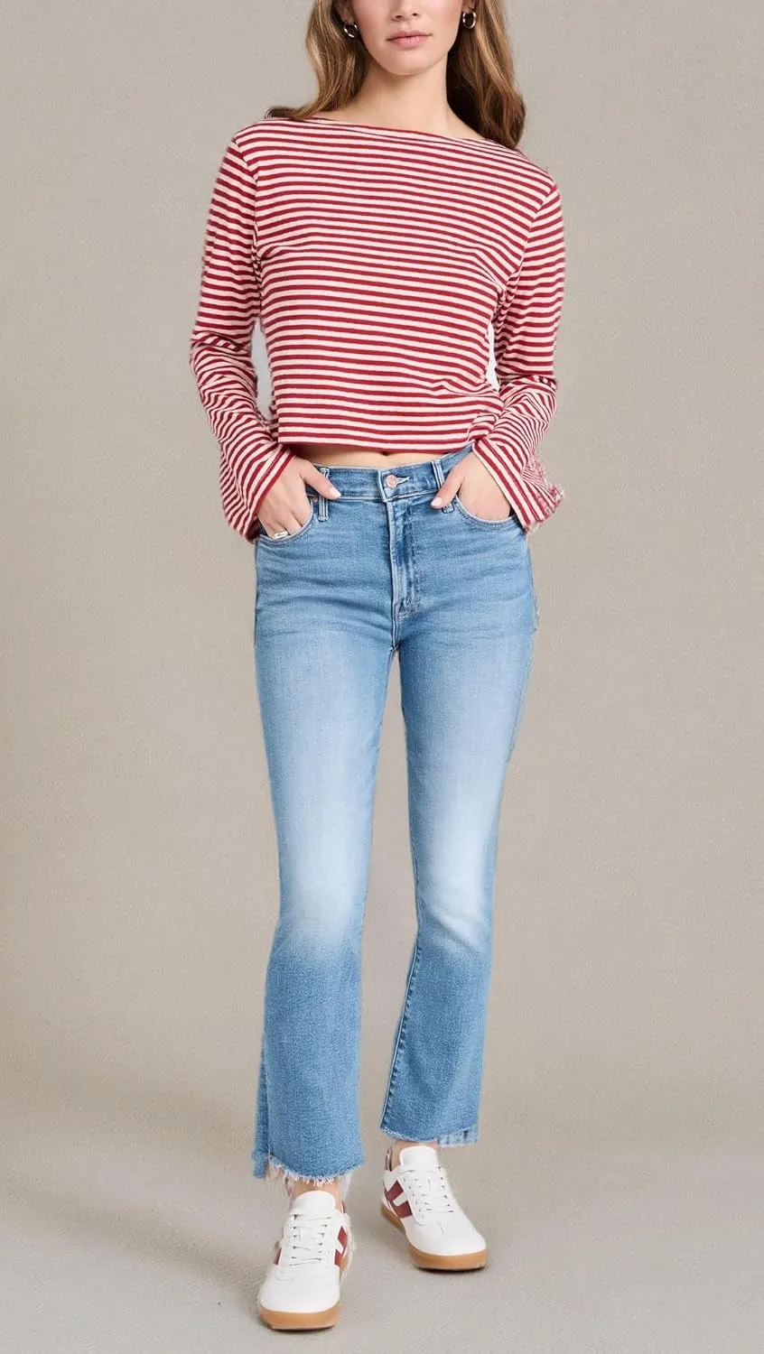 MOTHER Women's The Insider Crop Step Fray Jeans