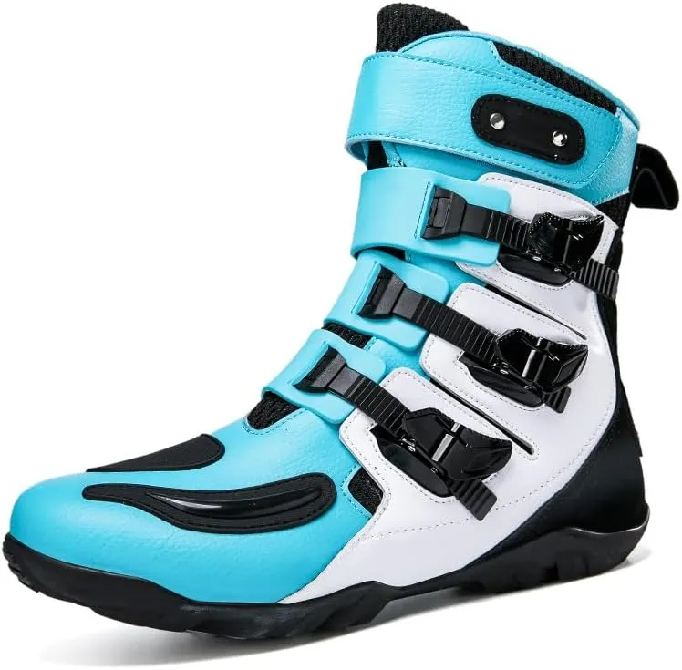 Motorcycle Riding Boots – Durable Leather Boots for Men & Women, Anti-Slip Sole, Racing & Sports Protection