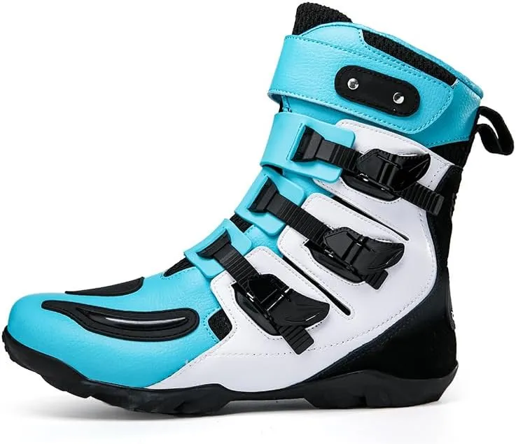 Motorcycle Riding Boots – Durable Leather Boots for Men & Women, Anti-Slip Sole, Racing & Sports Protection
