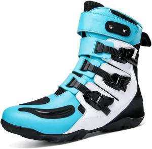 Motorcycle Riding Boots – Durable Leather Boots for Men & Women, Anti-Slip Sole, Racing & Sports Protection