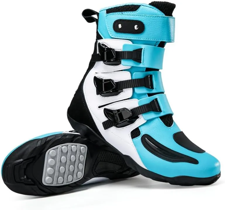 Motorcycle Riding Boots – Durable Leather Boots for Men & Women, Anti-Slip Sole, Racing & Sports Protection