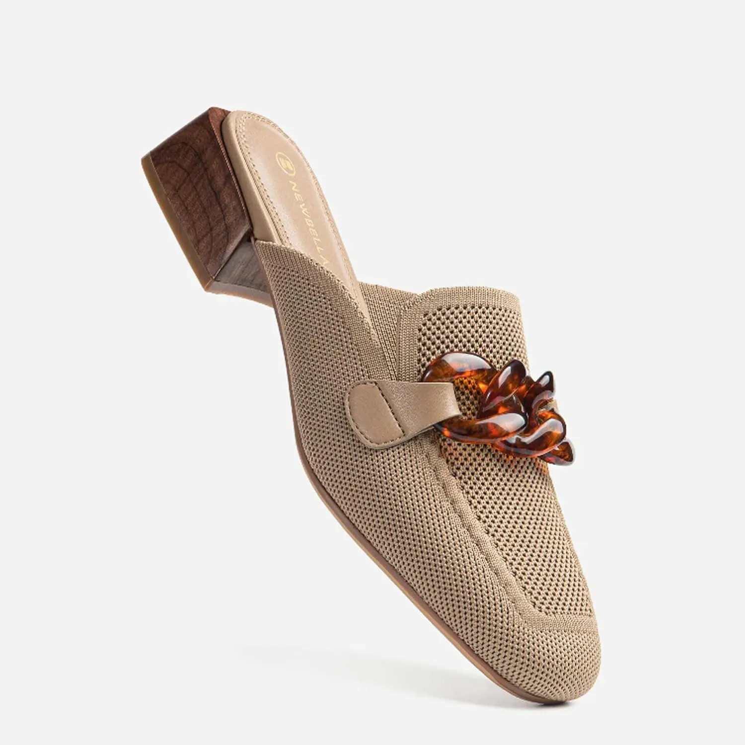 Mousse Fit Women Flat Mules Commute Pointed Toe Mules Flats Slip On Slides Walking Shoes