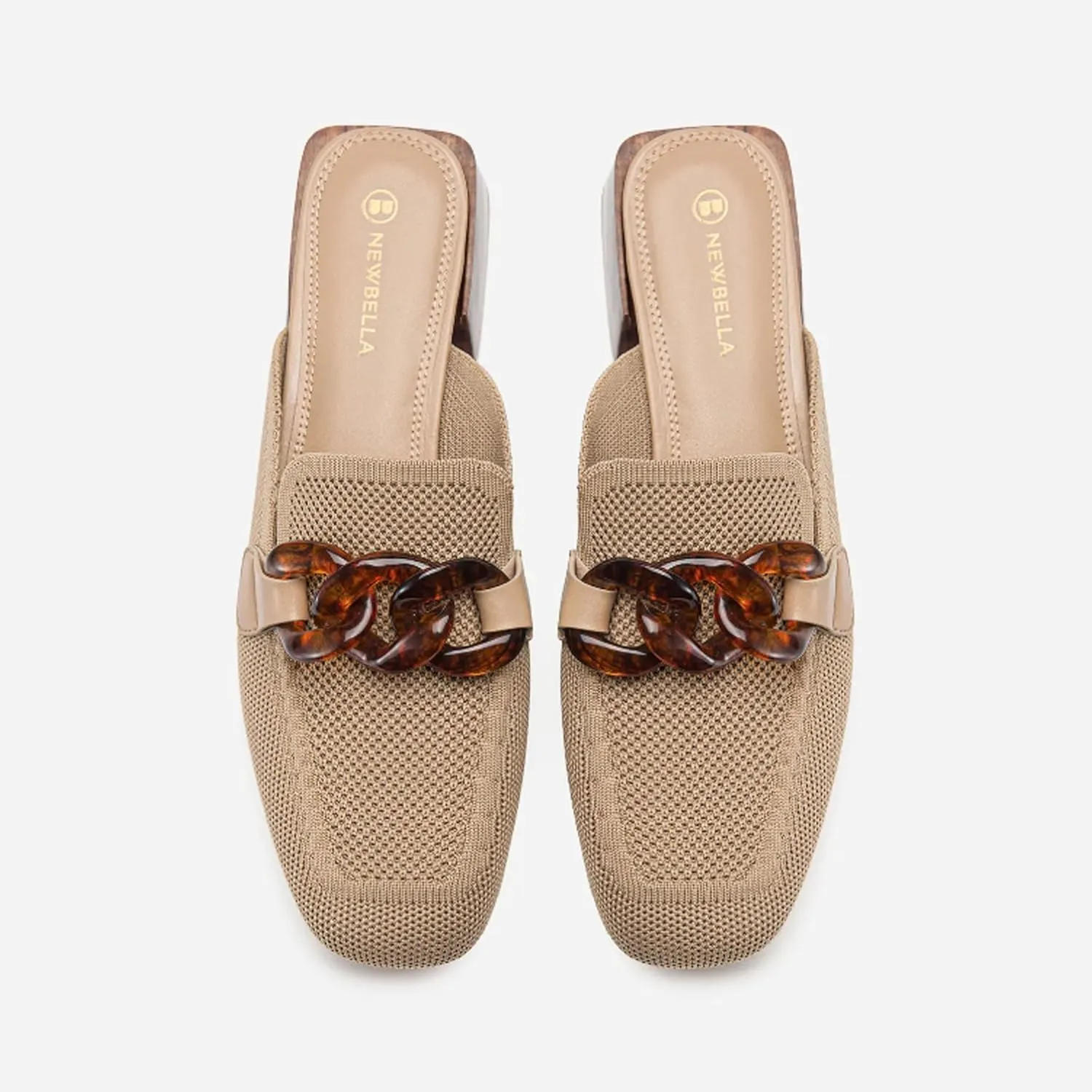 Mousse Fit Women Flat Mules Commute Pointed Toe Mules Flats Slip On Slides Walking Shoes