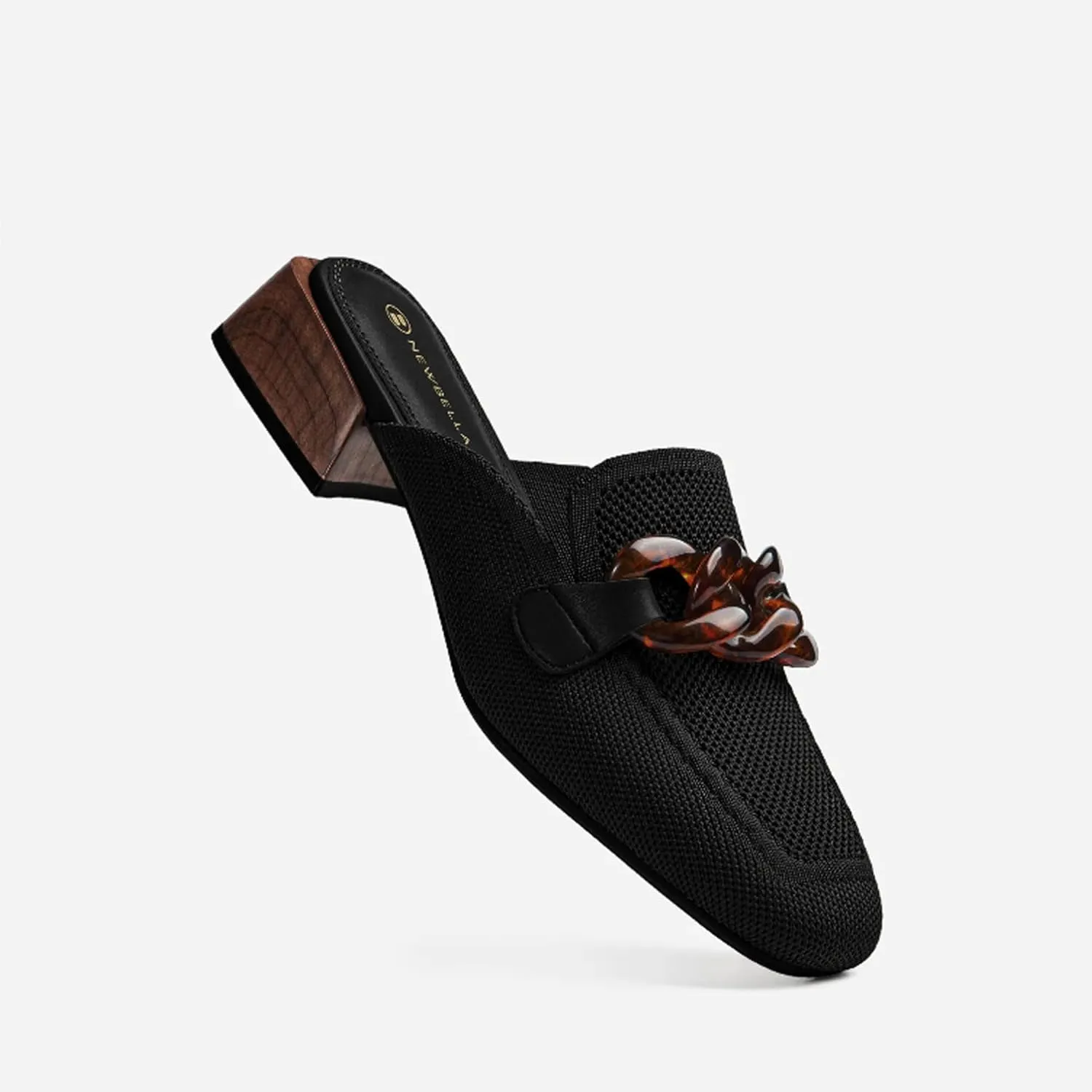 Mousse Fit Women Flat Mules Commute Pointed Toe Mules Flats Slip On Slides Walking Shoes