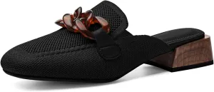 Mousse Fit Women Flat Mules Commute Pointed Toe Mules Flats Slip On Slides Walking Shoes