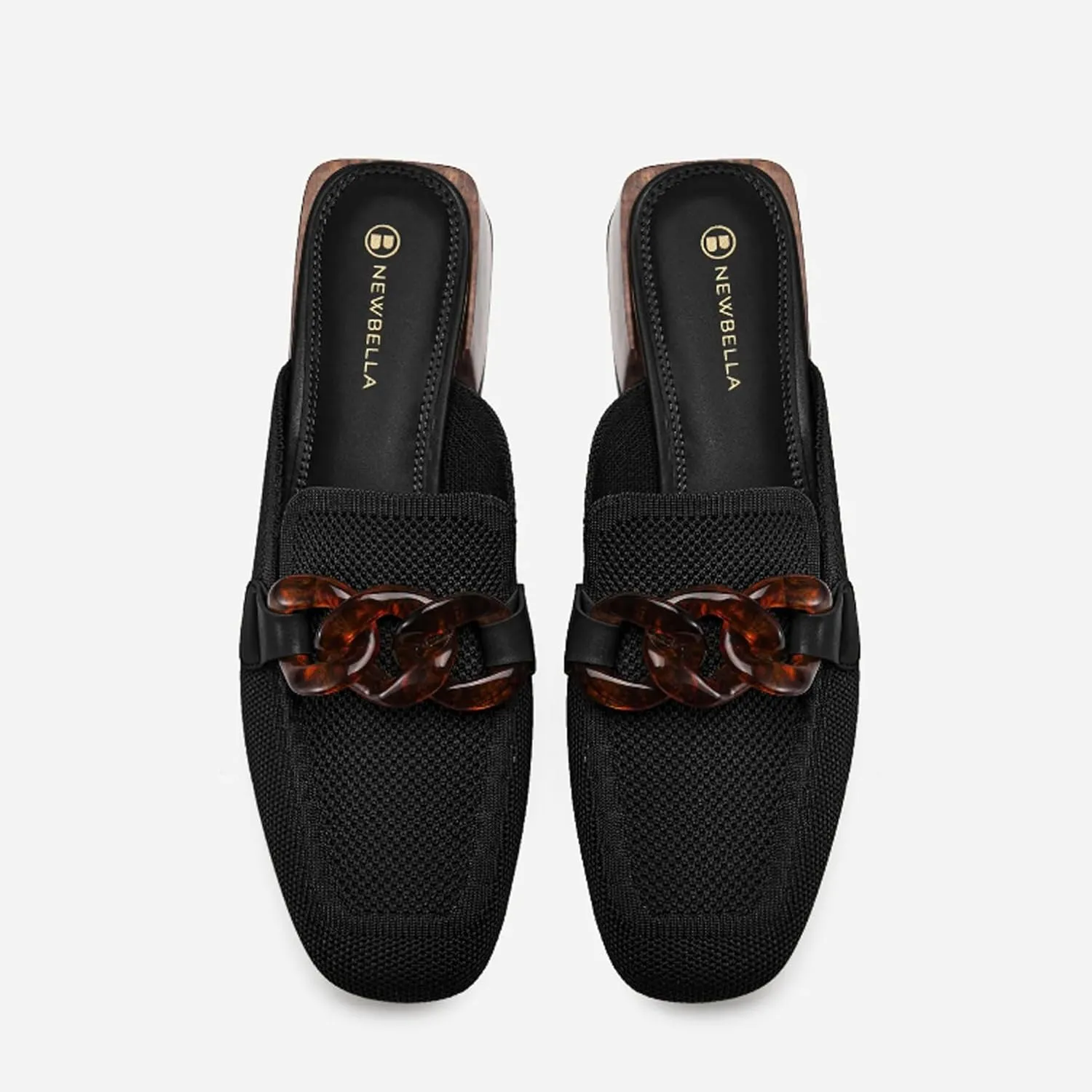 Mousse Fit Women Flat Mules Commute Pointed Toe Mules Flats Slip On Slides Walking Shoes