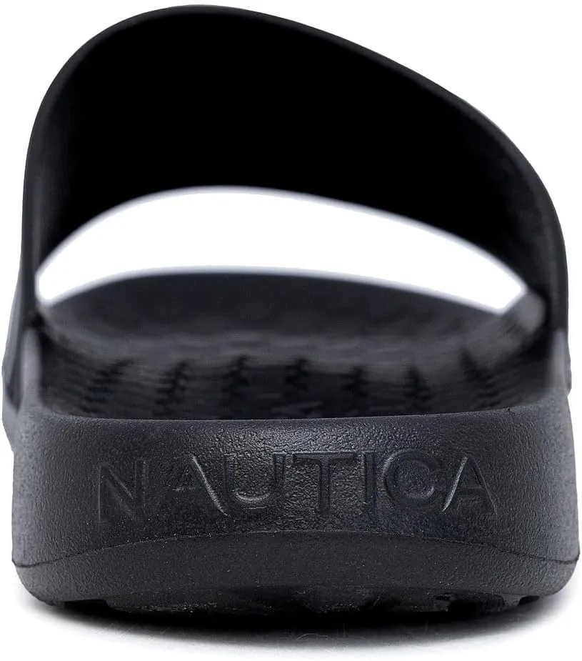 Nautica Men's Slide Sandals – Comfortable Slip-On Pool & Beach Shoes with Cushioned Footbed for Casual Wear
