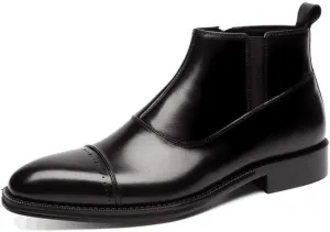 New Ankle Boots For Men Mens Zip Captpe Ankle Boots Office For Business Genuine Leather The First Layer Of Cowhide