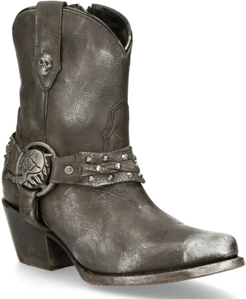 New Rock Women's Boots WSTM005-S1 100% Leather Cowboy Western Pointed Boot