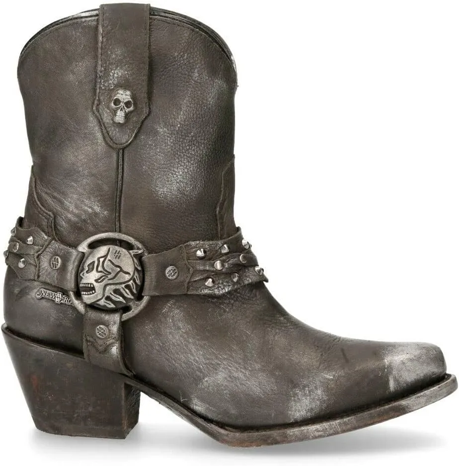 New Rock Women's Boots WSTM005-S1 100% Leather Cowboy Western Pointed Boot