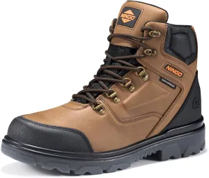 NINGO Mens Steel Toe Work Boots, Waterproof Heavy-Duty Safety Boots with Puncture Protection Oil & Slip Resistant, Steel Toe Work Shoes with Breathable Lining EH Protection for Construction Industrial