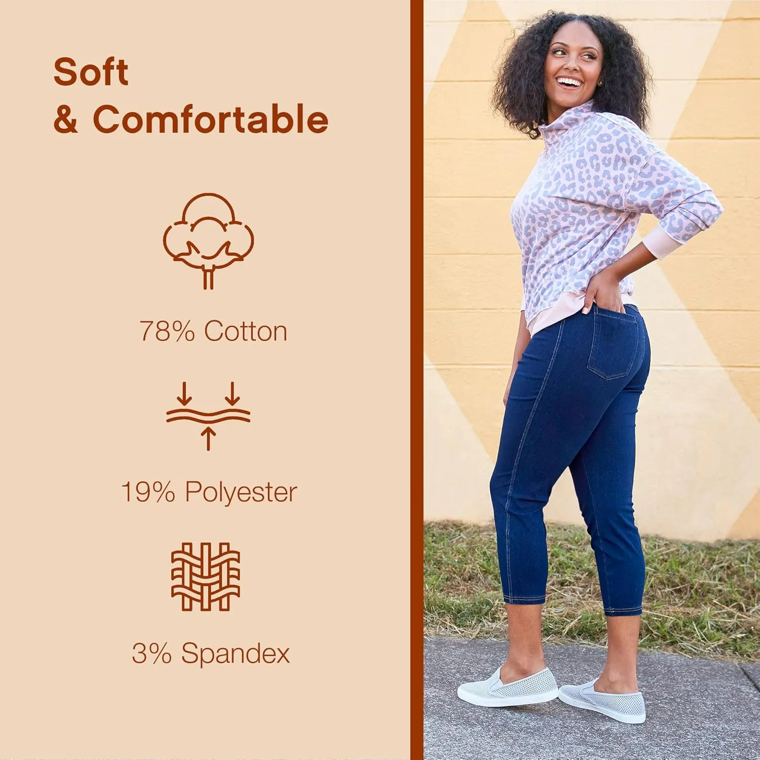No Nonsense Women's Stretch Denim Leggings with Pockets