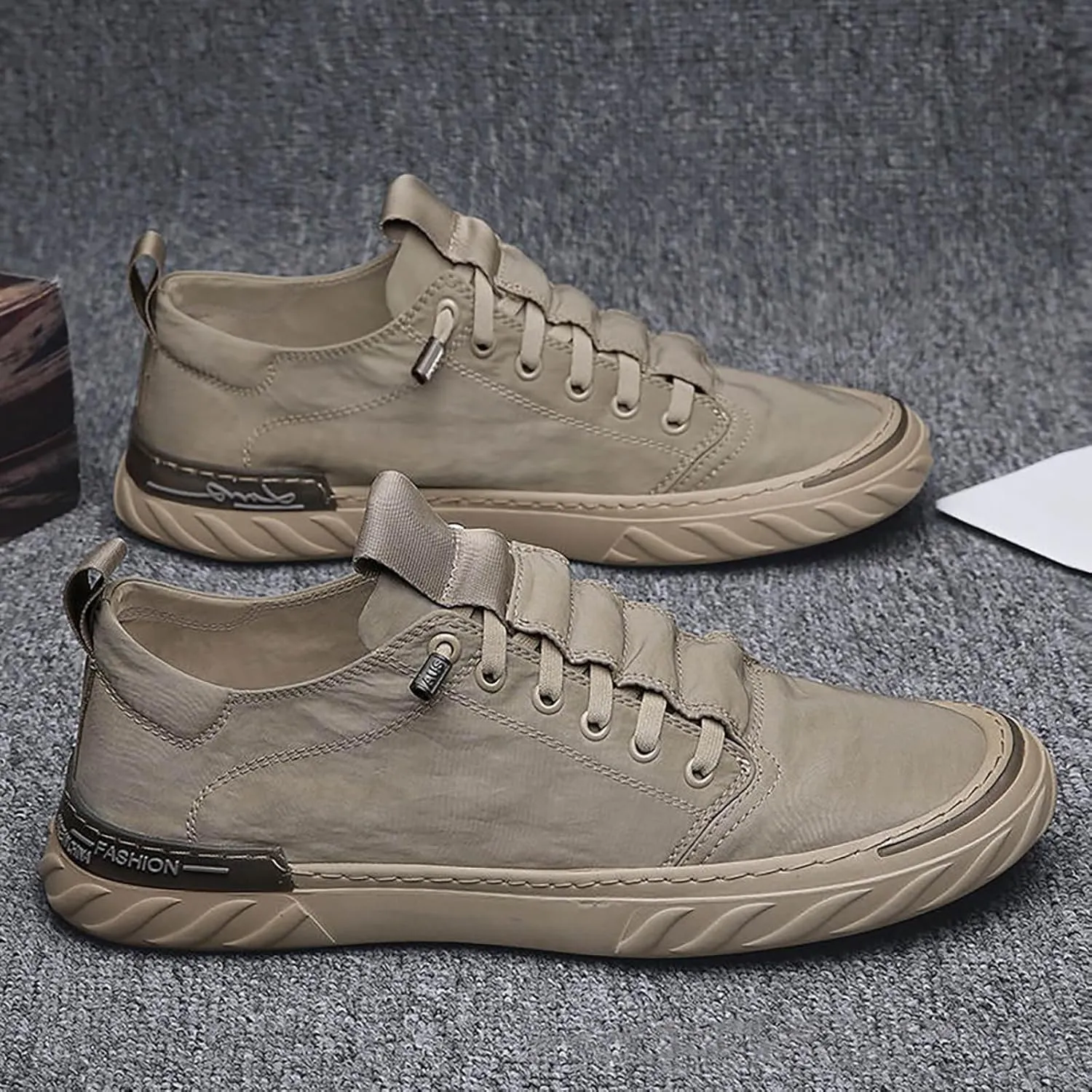 Non Slip Work Sport Shoes for Men Trendy Versatile Shoes Casual Versatile Canvas Arch Support Men's Leather Boots