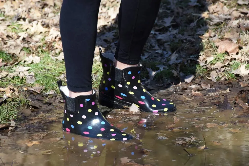 NORTY - Womens Ankle Rain Boots - Ladies Waterproof Winter Spring Garden Boot runs ½ size large