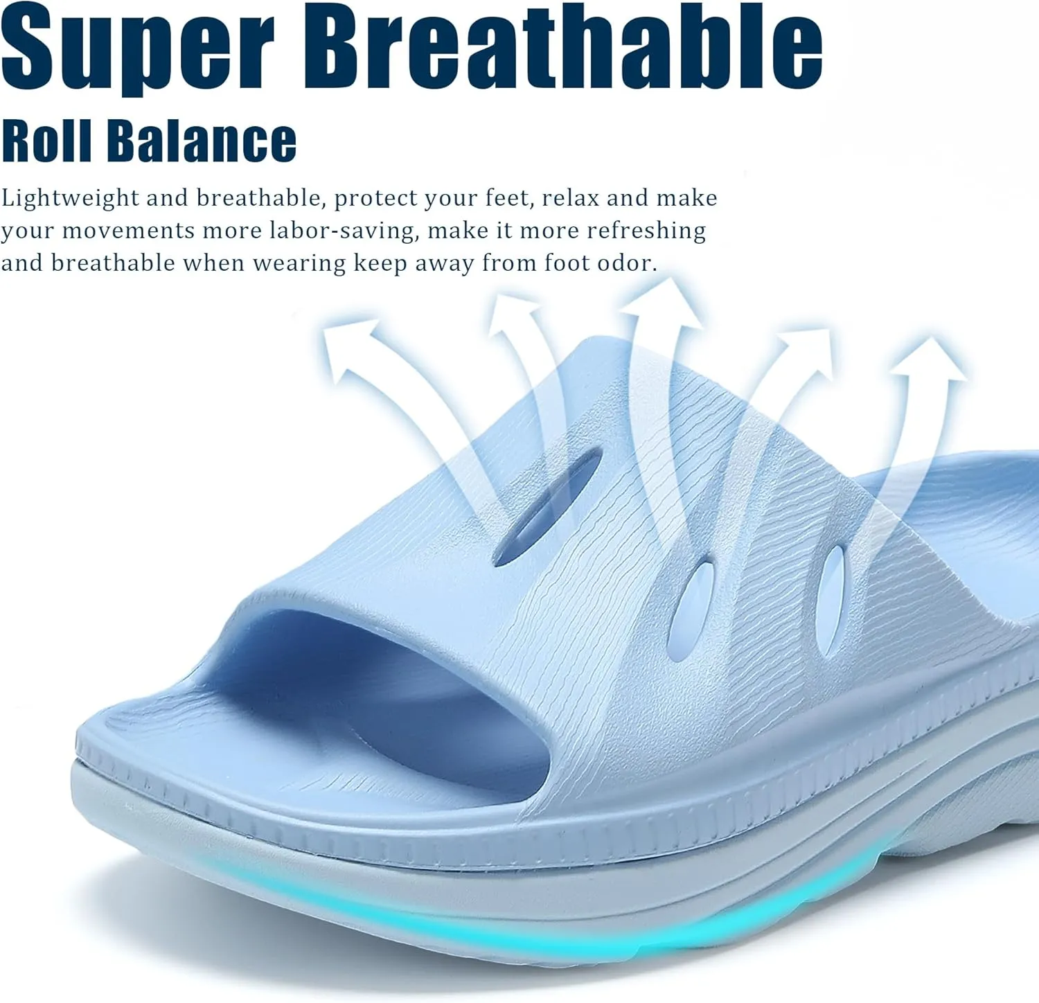 NPNYSY Womens Recovery Sandals Mens Comfortable Athletic Slides Thick Cushion Lightweight Plantar Fasciitis Sport Sliders of Indoor Outdoor,Arch Support Orthotic Open Toe