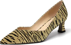 NUMALEO Womens Slip On Solid Pointed Toe Patent Work Casual Spool Low Heel Pumps Shoes 2 Inch