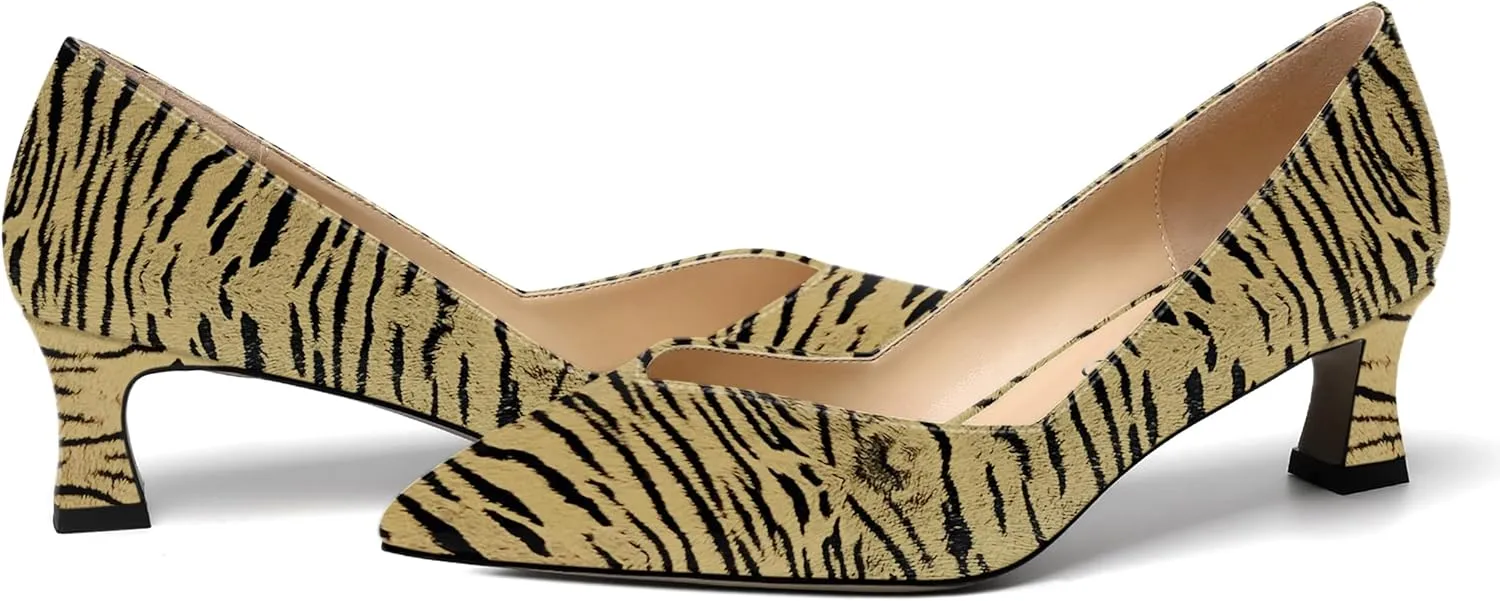 NUMALEO Womens Slip On Solid Pointed Toe Patent Work Casual Spool Low Heel Pumps Shoes 2 Inch