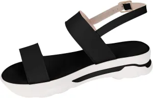 oiangi Double Strap Sandals for Women Platform Summer Casual Open Toe Buckle Thick Soled Slipper Solid Comfortable Non-Slip Outdoor Beach Shoes Sandalias